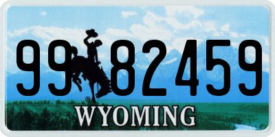 WY license plate 9982459