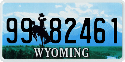 WY license plate 9982461