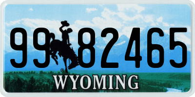WY license plate 9982465
