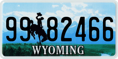 WY license plate 9982466