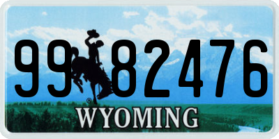 WY license plate 9982476