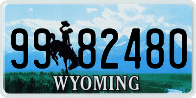 WY license plate 9982480