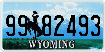 WY license plate 9982493