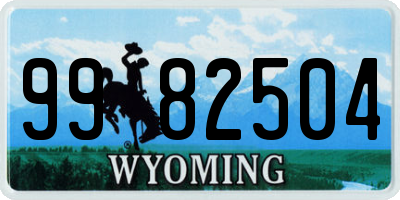 WY license plate 9982504