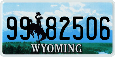 WY license plate 9982506