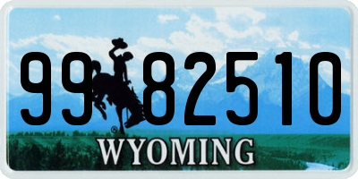 WY license plate 9982510