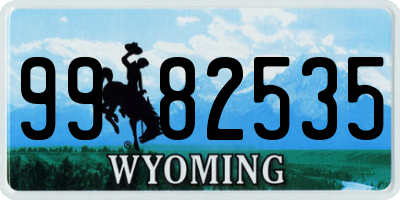 WY license plate 9982535