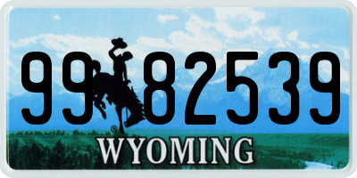 WY license plate 9982539