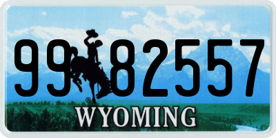 WY license plate 9982557