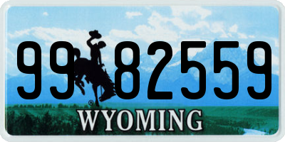 WY license plate 9982559