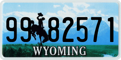 WY license plate 9982571