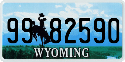 WY license plate 9982590