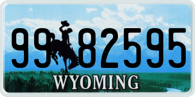 WY license plate 9982595