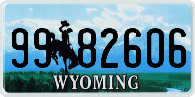 WY license plate 9982606