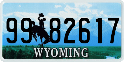 WY license plate 9982617