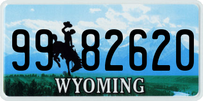 WY license plate 9982620