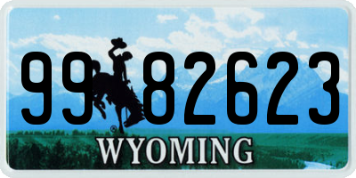 WY license plate 9982623