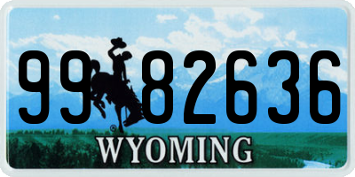 WY license plate 9982636