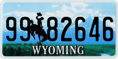 WY license plate 9982646