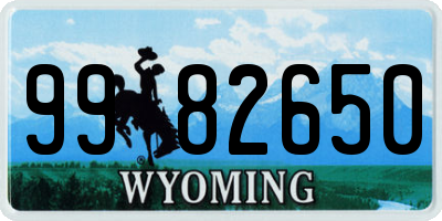 WY license plate 9982650