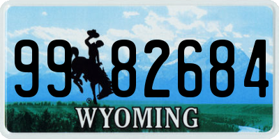 WY license plate 9982684