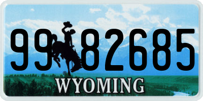 WY license plate 9982685