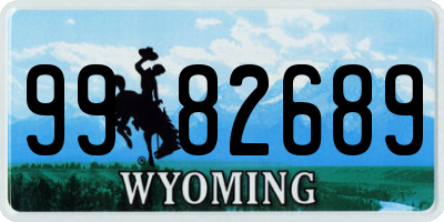 WY license plate 9982689