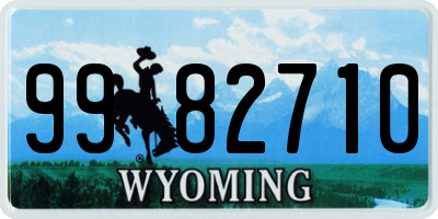 WY license plate 9982710