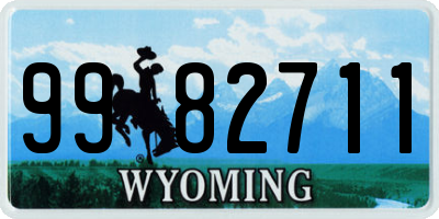 WY license plate 9982711