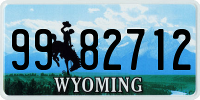 WY license plate 9982712