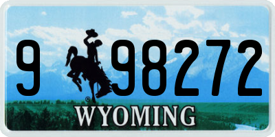 WY license plate 998272