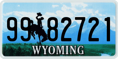 WY license plate 9982721