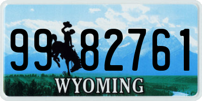 WY license plate 9982761