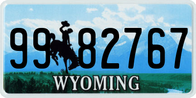 WY license plate 9982767