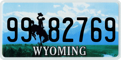 WY license plate 9982769