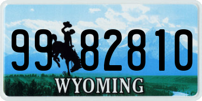 WY license plate 9982810