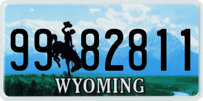 WY license plate 9982811