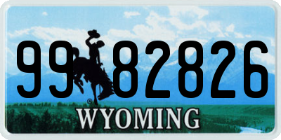 WY license plate 9982826