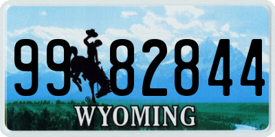 WY license plate 9982844