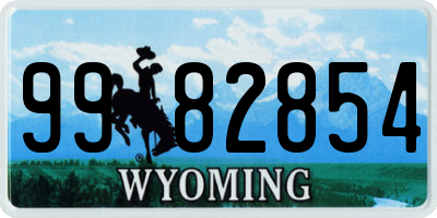 WY license plate 9982854