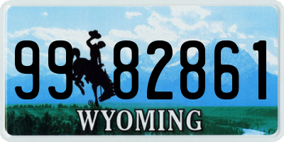 WY license plate 9982861