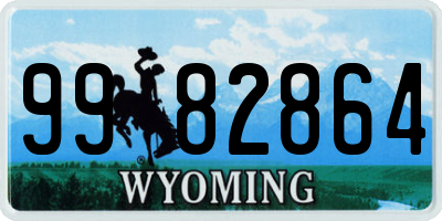 WY license plate 9982864