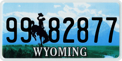 WY license plate 9982877