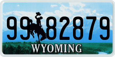 WY license plate 9982879