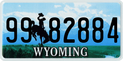 WY license plate 9982884