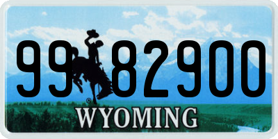 WY license plate 9982900