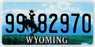 WY license plate 9982970
