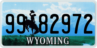 WY license plate 9982972