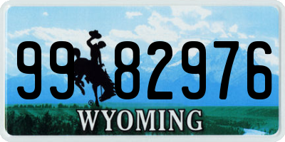 WY license plate 9982976