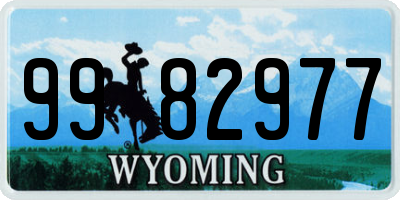 WY license plate 9982977